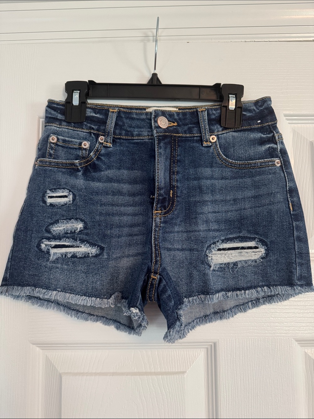 Jordache Dark Blue Distressed Denim Cutoff Shorts New Without Tags